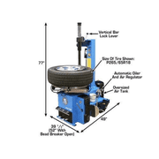 Atlas Automotive Equipment TC229 Tire Changer, Rim Clamp, Beadblaster, Air Jaws, Powerful Breaker, Adjustable Jaws, Versatile Tires, Inflator Box, Tool Kit, Plastic Covers, Ideal Home, Garage