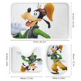 thumbnail image 3 of Juego de 4 cortinas de ducha Goofy con alfombrillas antideslizantes, tapa de inodoro y alfombrilla de baño, cortina de ducha impermeable con decoración de dibujos animados para baño con 12 ganchos,, 3 of 8