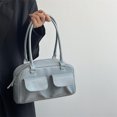 thumbnail image 4 of Bolso de mano de cuero informal con múltiples bolsillos para mujer bolso de compras de gran capacidad, 4 of 9