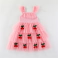 thumbnail image 5 of HJYCHN Dresses for Girls Sleeveless Cherry Print Tiered Dress with Flutter Straps for Back to School Clothes for Girls 4-5 Years, 5 of 9