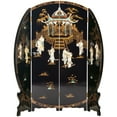 thumbnail image 2 of Oriental Furniture 6 ft. Tall Black Lacquer Round Room Divider - Royal Ladies, 2 of 6