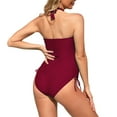 thumbnail image 4 of Women One Piece sexy Swimsuit Tummy Control Slimming Push Up Bra Bathing Suits Wrap Spin 1 Piece Swimwear, 4 of 8