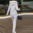 thumbnail image 7 of Womens Ski Suit Clearance 2024 Women's Fashion Winter Keep Warm Ski Suit Loose Coat Trousers Keep Warm Hooded Jacket, 7 of 7
