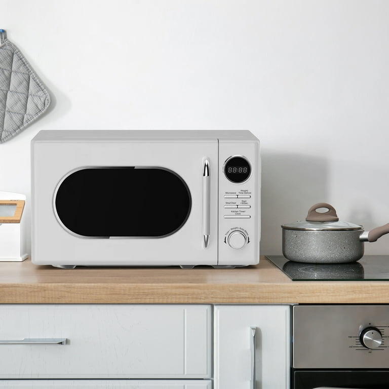 Open Box Magic Chef 0.7 Cubic Feet 700 Watt Retro Countertop