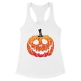 thumbnail image 1 of Pumpkin Face Ombre Tank Top Fitted Racerback Women's Medium White, 1 of 5