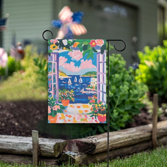 Yayeee Garden Flag 12" x 18" Double Sided Outdoor Yard Lawn Holiday Decorations, Floral Window