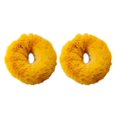 thumbnail image 1 of 2Pcs Bright Color Simple Hair Ties Handmade Faux Rabbit Fur Furry Scrunchies Hair Accessories, 1 of 11