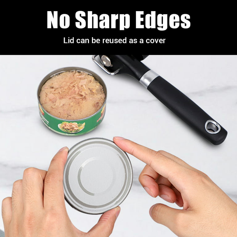 Manual Tin Can Opener Smooth Edge Safe Cut Bottle Lid Cover Stainless Steel
