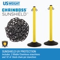 thumbnail image 3 of ChainBoss Heavy Duty Fillable Yellow Plastic Stanchions Crowd Control Barriers With 10' of Black Plastic Chain Kit (2-Pack), 3 of 6