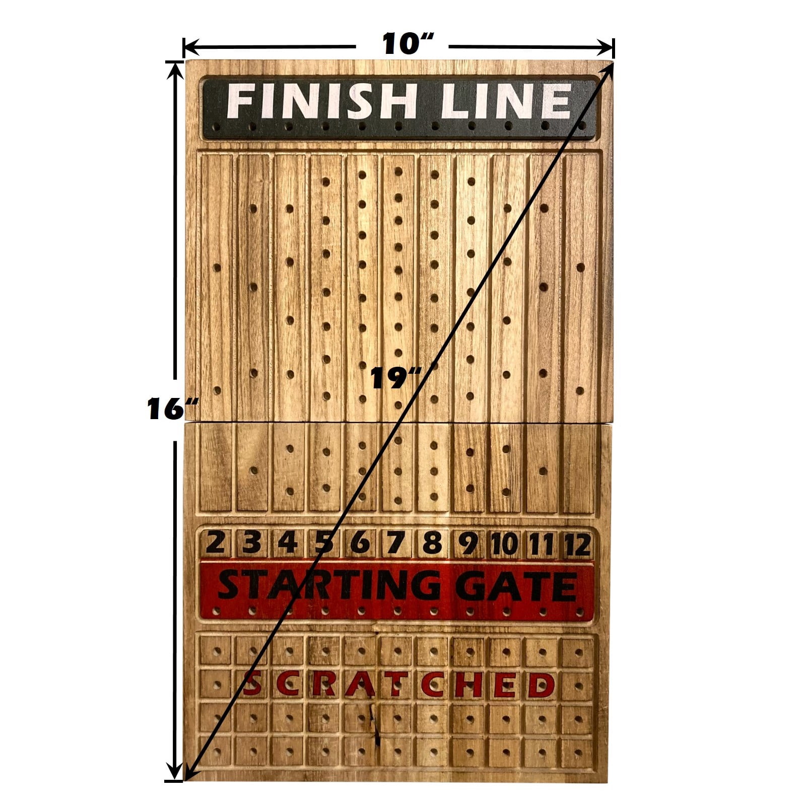 FINENI Horse Racing Game for Adults, Horse Race Board Game with 11 Antique Matt Metal Horses(Bronze, Brass, Silver), 19” Foldable Wood Horse Race Game Board, Dice & Card Included