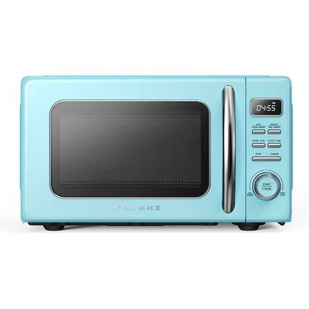 

Galanz Retro Countertop Microwave Oven with Auto Cook & Reheat Defrost Quick Start Functions Easy Clean with Glass Turntable Pull Handle .9 cu ft Blue