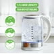 thumbnail image 3 of Hervidor eléctrico GreenLife de cristal de 1,7 L con caño filtrado, color blanco, 3 of 6
