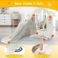 thumbnail image 4 of Pirecart 5 in 1 Toddler Slide and Swing Set, Large Toddler Slide Climber Playset Indoor Outdoor Kids Slide with Basketball Hoop, White, 4 of 10