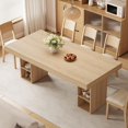 thumbnail image 3 of M optimized 71" Large Dining Table for 6-8, Wooden Kitchen Table w/Large Tabletop & Sturdy Frame, Rectangular Dining Table with Double Pedestal, for Kitchen, Dinner, 3 of 6