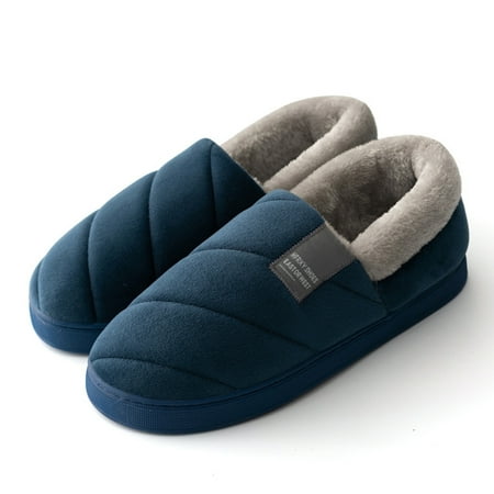 

Aayomet House Slippers For Men Mens Mens Furry Slides House Slippers Fuzzy Fluffy Bedroom Cozy Memory Foam Slippers Clogs Navy 8