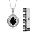 thumbnail image 5 of RYLOS Matching Jewelry Set Sterling Silver Princess Diana Inspired Ring & Pendant Necklace. Gemstone & Diamonds, 8X6MM Cabochon Onyx October Birthstone; Size 9, 5 of 7