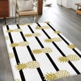 thumbnail image 2 of Yellow Pineapple Area Rugs 4x6 ft Abstract Fruit White Black Stripe Modern Washable Rug Non Slip Indoor Carpet Absorbent Floor Mat for Living Room Bedroom Dining Room, 2 of 9