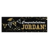 Personalized Graduation 72"L x 24"W Party Banner, Black and Gold