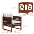 thumbnail image 3 of Outsunny 3 Pieces Wicker Patio Furniture Set w/ Seat and Back Cushions, 3 of 10