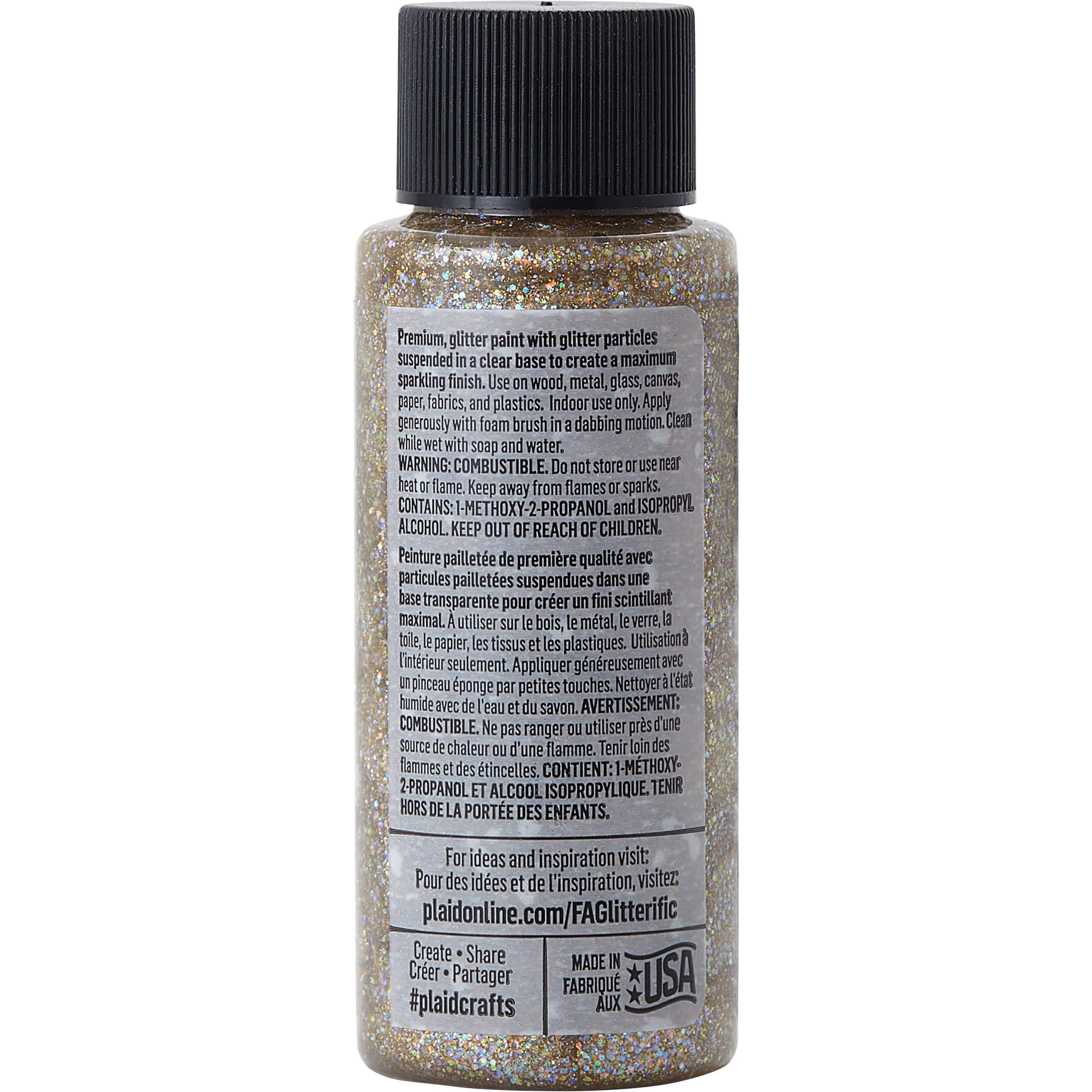 FolkArt Glitterific Fine Glitter Acrylic Paint, 12 Pack