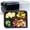 Leakproof Black 34 oz 4 section, variant on Takeout Containers 8 Inch 34 oz 55 Pack - Mineral Filled BPA Free Polypropylene Plastic | Shrink Wrapped Freezer & Microwave Safe | Black Reusable Hinged Clamshell Food Container