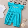 thumbnail image 2 of BLVB Newborn Toddler Girl Romper Ruffle Sleeve Embroidery Onesie Infant Jumpsuit Summer Baby Clothes Outfit, 2 of 4