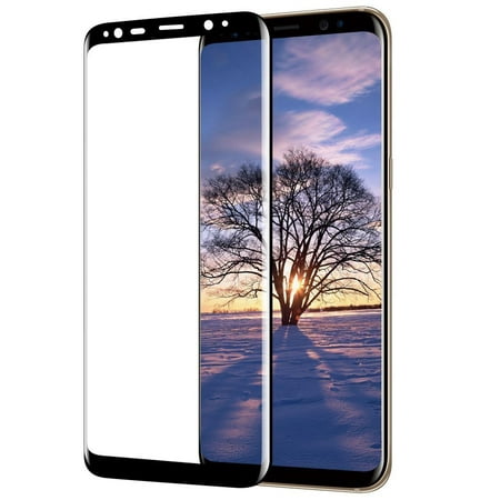 Samsung Galaxy S8 Screen Protector Glass Film Full Cover 3D Curved Case Friendly Screen Protector Tempered Glass for Samsung Galaxy S8 Black