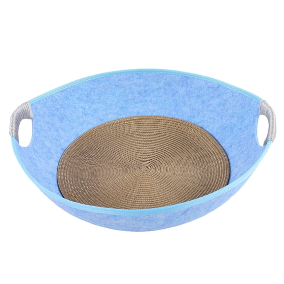 BOKYAN Four‑Season Felt Cat House – Durable, Foldable, Color‑Changing Blue Bed with Reinforced Handle