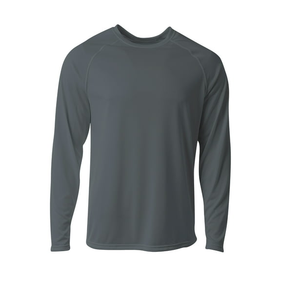 A4 N3396 Mens SureColor Long Sleeve Cationic Tee - Graphite - 2XL