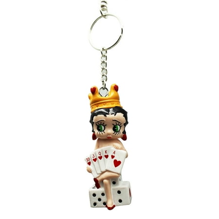 Betty Boop Small Leather Jacket w/Red Top and Pants Charm Keychain