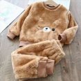 thumbnail image 2 of TOWED22 Toddler Kid Girl Boy Clothes 2 Piece Graphic Print Long Sleeve Sweatshirt Tops Tee Elastic Waist Joggers Pants Fall Winter Outfits Clothing(Brown,4-5 Y), 2 of 4