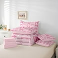 thumbnail image 5 of Manfei Girly Pink Bow-tie Twin Bedding Sets 7-Piece, Princess Bowknot Bedding Comforter Set, Cartoon Stars Print Reversible Sheet Sets, Super Cozy Room Decor, 5 of 7