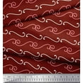 thumbnail image 3 of Soimoi Red Modal Satin Fabric Swirl Abstract Print Fabric by Yard 42 Inch Wide, 3 of 3