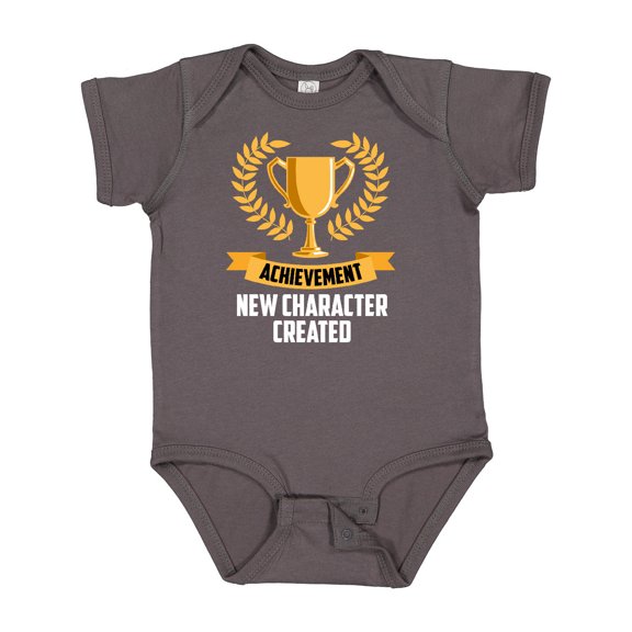 Inktastic Achievement Unlocked New Character Created White Text Boys or Girls Baby Bodysuit