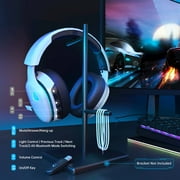 Artsic Wireless Gaming Headset for PS5, PC,Switch,Mac with Bluetooth 5.3, 2.4GHz USB Gaming Headphones with Mic, 3.5mm Wired Mode , White