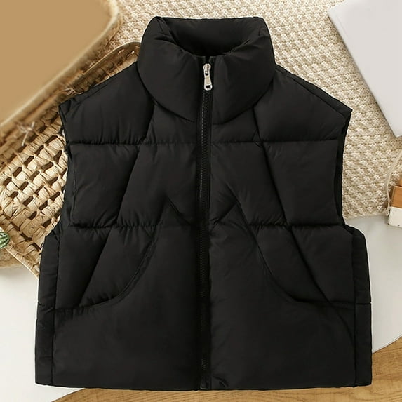 QUOTAY Boys' Outerwear Jackets & Coats Vest for Kids Warm Sleeveless Down Jacket Winter Thickened Wear Z01_Black,150