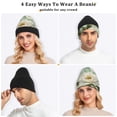 thumbnail image 5 of BZSMCE Winter Beanie Hats Warm Cozy Cap White Peonies in Bloom Pattern, 5 of 7