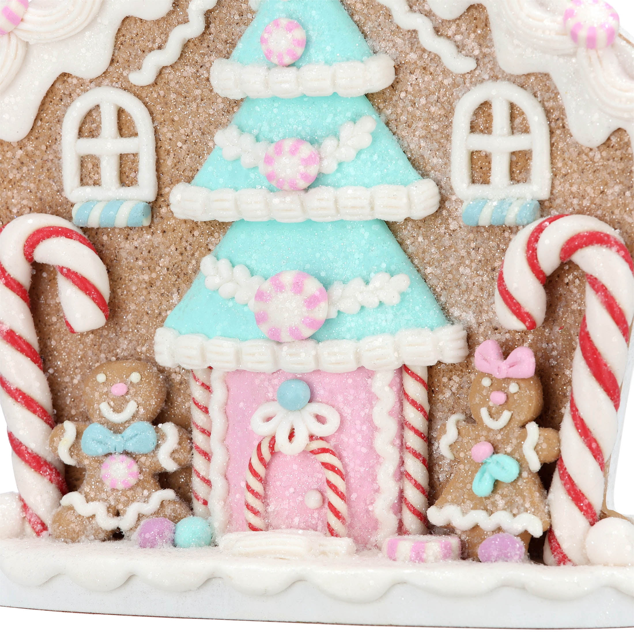 Clay Dough Gingerbread Candy Cane House Christmas Decoration, Multicolor, 8.5", by Holiday Time