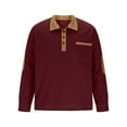 thumbnail image 6 of Men's Quarter Zip Up Pullover Long Sleeve Sweatshirt Mock Neck Golf Polo Sweater Wine XXXL, 6 of 6