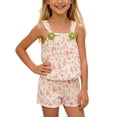 thumbnail image 4 of Amidoa Girls 2 Piece Outfits Summer Clothes Floral Print Cute Sleeveless Tank Top T-Shirt and Shorts Casual Kids Clothing Sets Multicolor Size 0T, 4 of 9