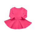thumbnail image 3 of THDHVS Girls' Dresses,Toddler Girls Cotton Brushed Ruffle Hem Dress Long Sleeve Round Neck Fall,Girls Long Sleeve Dress 6-9 Months, 3 of 6