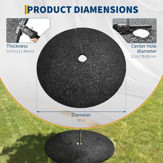 OUYAWEI 6PC 30in Rubber Tree Mulch Ring Mat Root Barrier Landscaping Grass Control No Staples