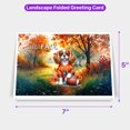 thumbnail image 5 of Hello Fall Cavalier King Charles Spaniel Football Welcome Autumn with Leaves Pumpkins 7x5in Folded Greeting Card Dog Lover Gifts Single Note Card with Envelope - 00012, 5 of 5