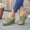 #0074-Army Green, variant on Women's Tweed Wedge Slide Sandals, Peep Toe Mules with Metal Buckle, Summer Beach Casual Footwear Gift