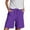 504_Purple, variant on KALE Womens Bermuda Shorts Casual Solid Side Pockets Pants Elastic Waist Daily Mid Long Womens Short Dark Blue