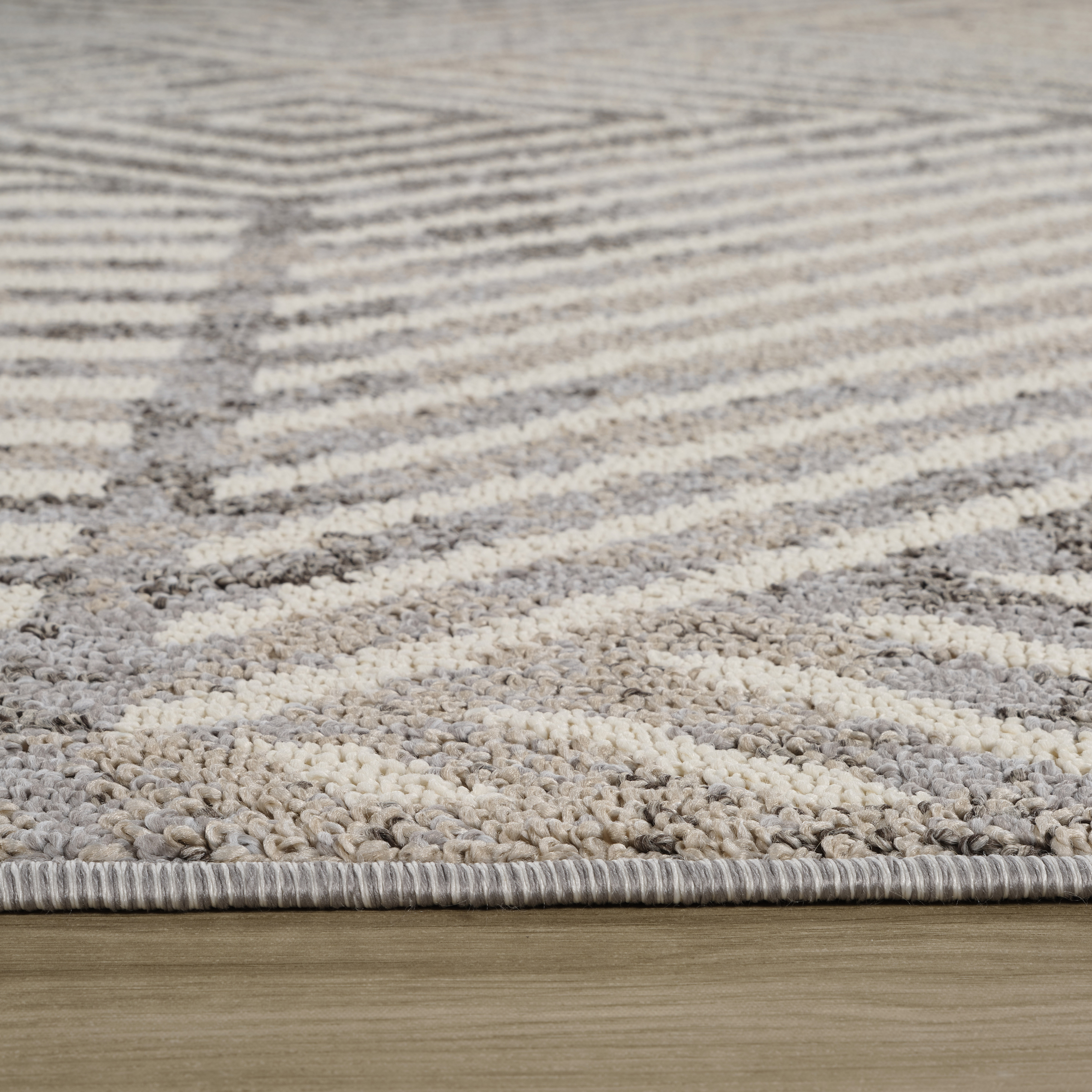 Rug Branch Jules Modern Indoor Area Rug, Grey Beige, Geometrical - Living Room, Bedroom, Dining Room, and Kitchen