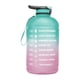 thumbnail image 1 of Wosthever Botella de agua motivacional de 3,78 L con marcador de tiempo, jarra de plástico reutilizable, contenedor de almacenamiento de Ropa Deportiva, Zapatos Verde Púrpura, 1 of 6