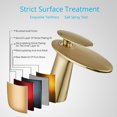 thumbnail image 3 of Wovier Brushed Gold Waterfall Bathroom Sink Faucet with Supply Hose,Single Handle Single Hole Lavatory Faucet,Slanted Body Basin Mixer Tap Commercial, 3 of 7