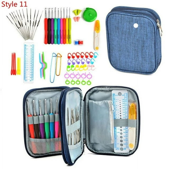 36 Styles Crochet Hooks Set Knitting With Yarn Weave Knitting Needles Hook Kit Sewing Tools Gauge Scissors Knit with Storage Bag