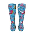 thumbnail image 6 of Honeii Sharks Summer Print Calf Socks Sports Socks Seamless Toe, Trouser Socks,Knee High Long Socks for Women and Men-One Size, 6 of 8